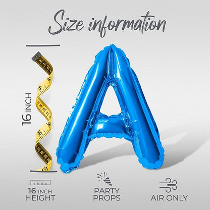 Letter Balloons - LOVE IS IN THE AIR 16" Inch Alphabet Letters Foil Mylar Balloon Valentines Day Party Banner (Blue)
