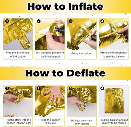 Foil Letter Balloons 40 Inch, Giant Alphabet O Customize Balloons, Large Self Inflating Name Balloon Letters Gold Decor, Helium Custom Letter Balloons for Women Birthday Party Decoration Supplies