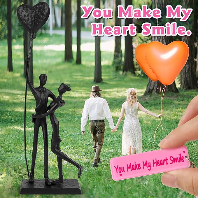 Wedding Gifts for Couples 2025, Romantic Couple Iron Sculpture 12in Handcrafted Passionate Love Metal Statue Decoration, Christmas Anniversary for Women Men Her Him Wife Husband Gifts
