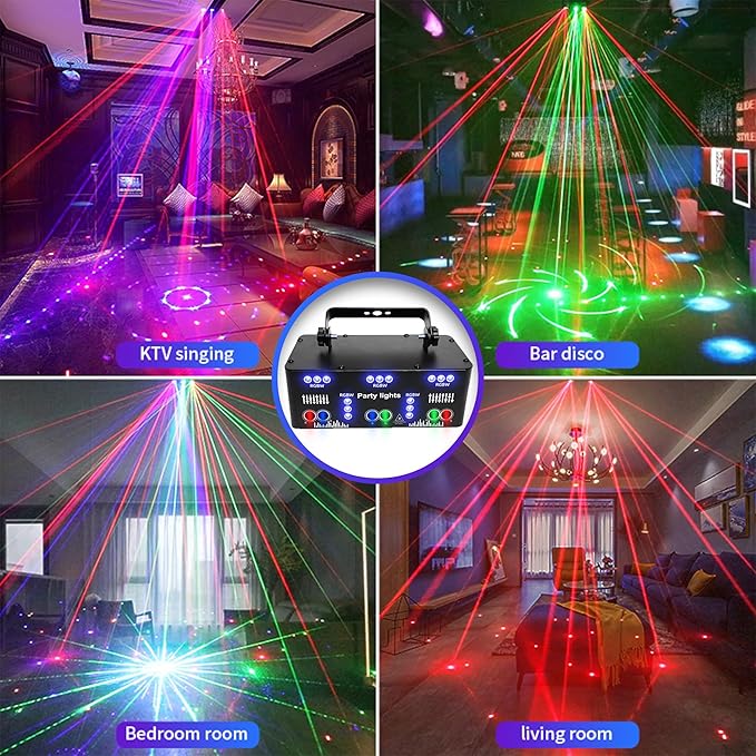 DJ Party Lights,21 Eyes RGB DJ Disco Lights,Full Color Strobe LED Lighting for Parties Live Light Show Xmas Club Bar Disco Dancing