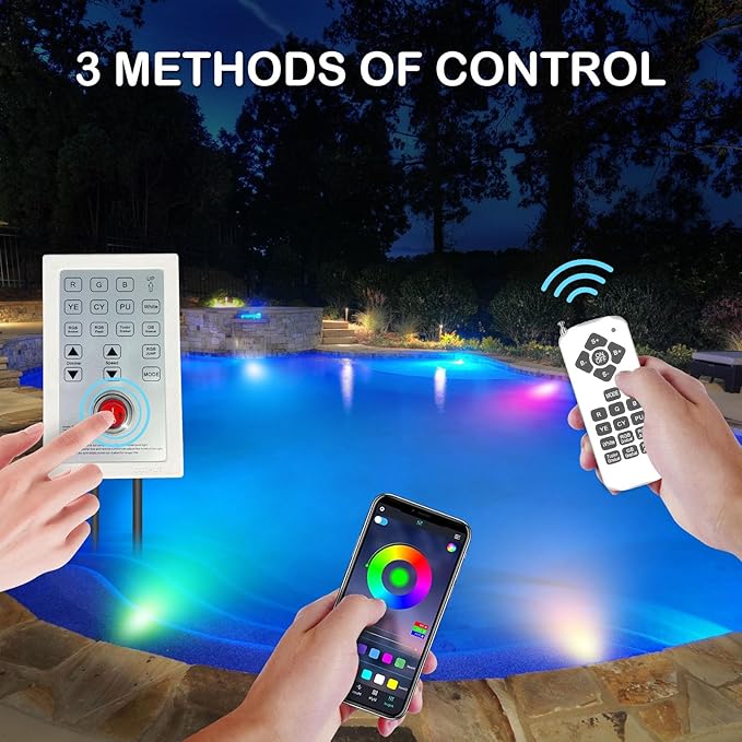 Pool Lights for Inground Pool, 54W 10 Inch Large LED Multicolor Inground Pools LED Light with 50 Foot Cord for Wet Niche, APP Control & Remote Control