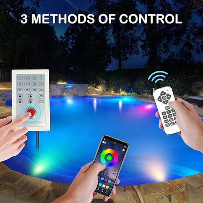 Pool Lights for Inground Pool, 54W 10 Inch Large LED Multicolor Inground Pools LED Light with 50 Foot Cord for Wet Niche, APP Control & Remote Control