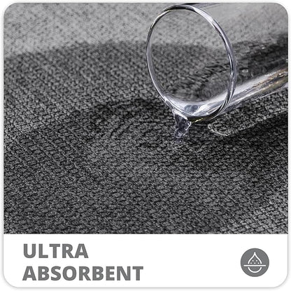 Bathroom Rugs Set 2 Pieces,Thin Bathroom Mats,Toilet Rugs,Quick Dry,Non-Slip,Machine Washable,Low Pile,Absorbent Bath Mats,Shower,Sink,Home Decor Accessories.Dark Grey,1'5"x2'3"+1'8"x2" U Shape