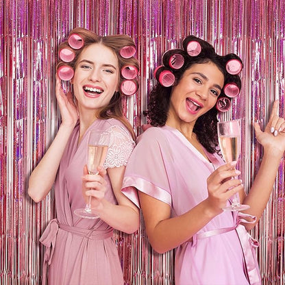 Party Backdrop Curtains Metallic Tinsel Foil Fringe Curtains Party Photo Backdrop Party Streamers for Party Birthday Graduation New Year Eve Bachelorette Decorations Wedding Decor