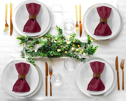 Zoyer Cloth Napkins Set of 12, 18x18 Inches Cotton Enrich Napkins Cloth ‎Washable, Soft & Durable Dinner Napkins for Parties, Wedding, Christmas, ‎Thanksgiving & Everyday Use - Burgundy