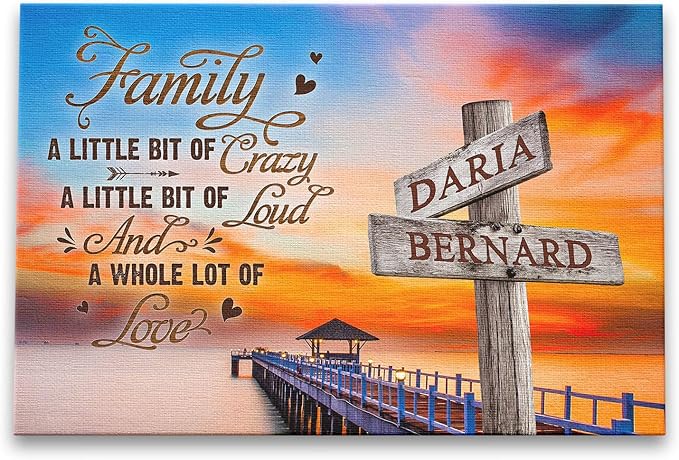Dem Canvas Personalized Street Sign Family Names, Custom Photo Canvas Gifts, Loud Love