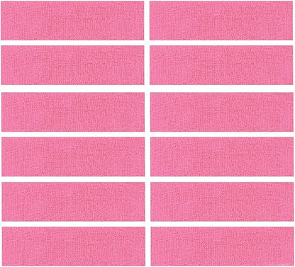 12 Sweatbands Cotton Sports Headbands Terry Cloth Moisture Wicking Athletic Basketball Headband by Kenz Laurenz