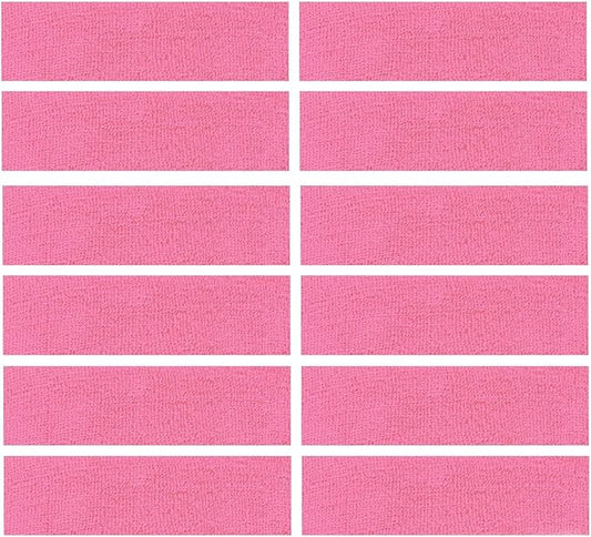 12 Sweatbands Cotton Sports Headbands Terry Cloth Moisture Wicking Athletic Basketball Headband by Kenz Laurenz