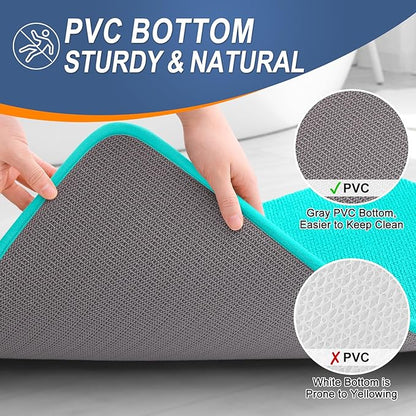 OLANLY Thick Memory Foam Bath Mat Rug 24x16, Extra Soft Absorbent Bathroom Rug, Quick Dry Bath Mats, Non-Slip, Machine Washable Carpet for Bathroom, Tub and Shower, Home Decor Accessories, Teal