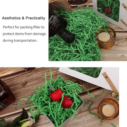 2 LB Green Crinkle Paper Filler for Gift Basket Easter Egg Grass