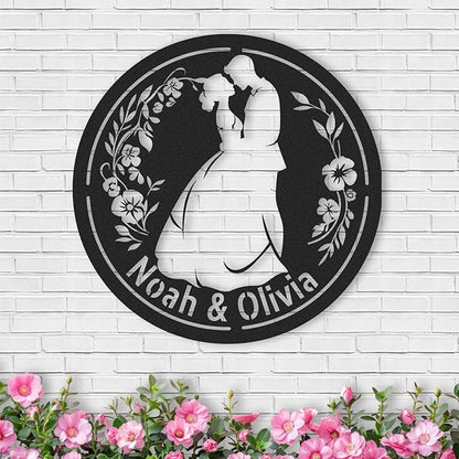 Personalized Anniversary Wedding Gifts for Couples, Metal Signs Customized, Family Name Sign, Metal Art Wall Decor, Home Decor, Valentines Day Gifts, Engagement Bridal Shower Gifts Color05