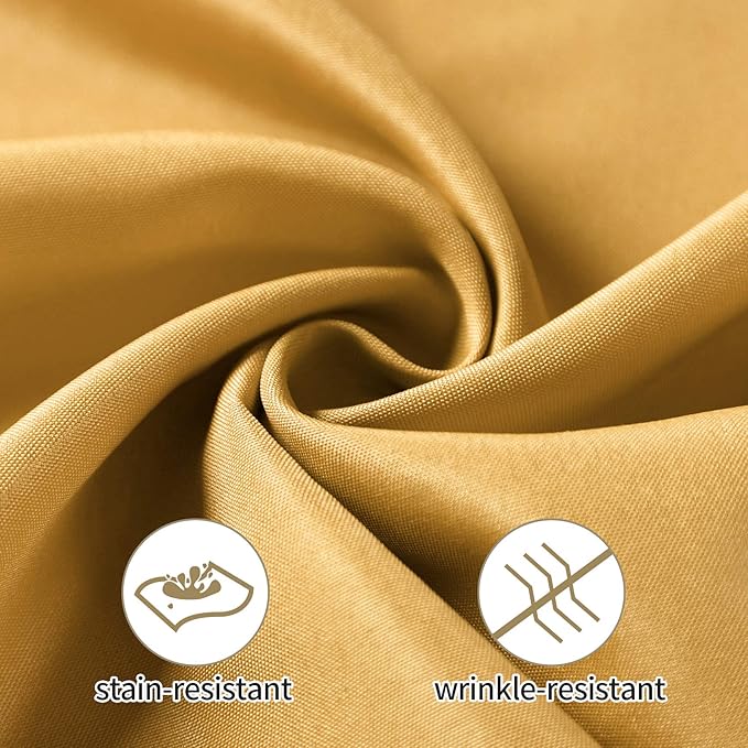 50pcs Polyester Cloth Napkins - 17 x 17 inch Gold Dinner Washable Napkins with Hemmed Edges for Restaurant/Wedding/Hotel(50,Gold)