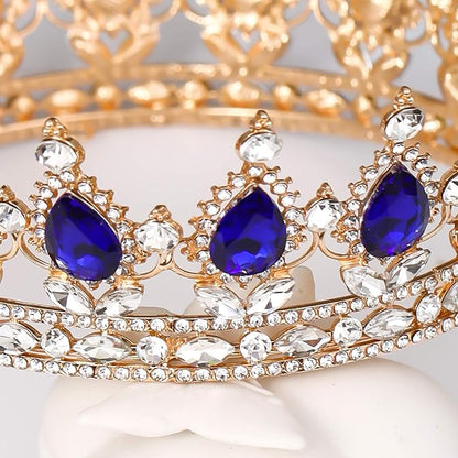 FORSEVEN Queen Crown Rhinestone Wedding Crowns and Tiaras for Women Costume Party Hair Accessories Princess Birthday Crown Crystal Bridal Crown Christmas Decorations Headband