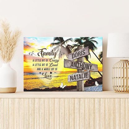 Dem Canvas Personalized Family Names Canvas, Custom Vintage Wooden Sign With Name, A Whole Lot Of Love Family Street Sign Customized