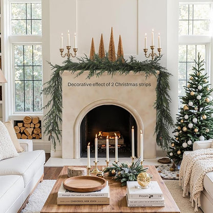 LuxenHome 6.5FT Unlit Christmas Garland, Artificial Greenery Garland with 1690 PE Tips, Realistic Christmas Pine Garland Holiday Decoration for Mantel, Staircase, Doorway Seasonal Decor