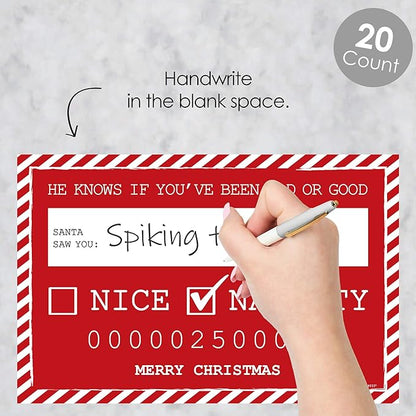 Big Dot of Happiness Santa's Naughty List Mug Shots - Christmas Party Photo Booth Props Party Mugshot Signs - 20 Count