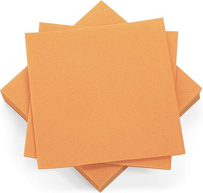 AMERICAN HOMESTEAD Peach Cocktail Napkins - Premium 4"x4" Disposable Linen-Like Beverage Napkins - Bulk Square Party Bar Serviettes for Weddings, Parties, Events, and Everyday Use - 100 Count