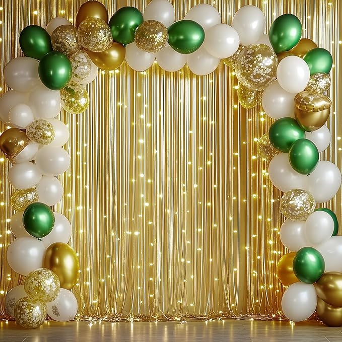 40ftx10ft Thick Gold Glitter Backdrop Curtain for Parties, Wrinkle Free Sparkling Sequin Backdrop Drapes, 8 Panels 5x10ft Shimmer Photo Back Drop Cloth for Wedding Birthday Photography Background
