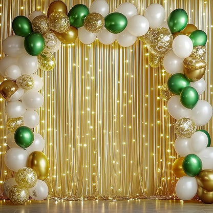 40ftx10ft Thick Gold Glitter Backdrop Curtain for Parties, Wrinkle Free Sparkling Sequin Backdrop Drapes, 8 Panels 5x10ft Shimmer Photo Back Drop Cloth for Wedding Birthday Photography Background