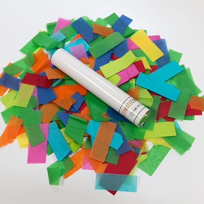 Ultimate Confetti Flick Stick - Handheld 6" Launcher Wand, Flick to Launch Biodegradable Tissue Confetti (MultiColor, 8 Confetti Tubes, 2 Handful of Confetti per Wand, 1.5oz)