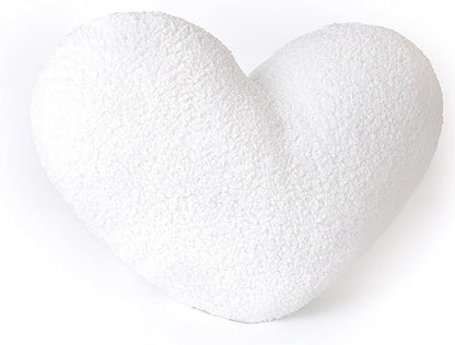 AELS Heart Shaped Pillow, 20 Inches Heart Decorative Throw Pillows, Boucle Love Cute Pillow, Valentines Day Decorations, Wedding Decor, Living Room Bedroom Nursery Decor, White