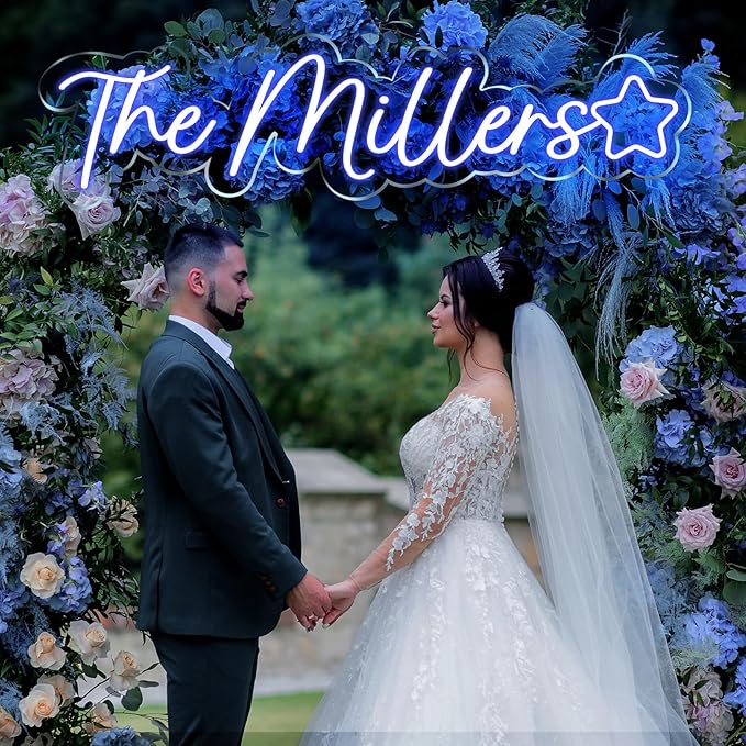 Custom Neon Sign, Name Sign Personalized, Neon Signs for Wall Decor, Wedding, Proposal, Anniversary Party, Bedroom Romance, LED Lights for Love Decorations (Wedding)