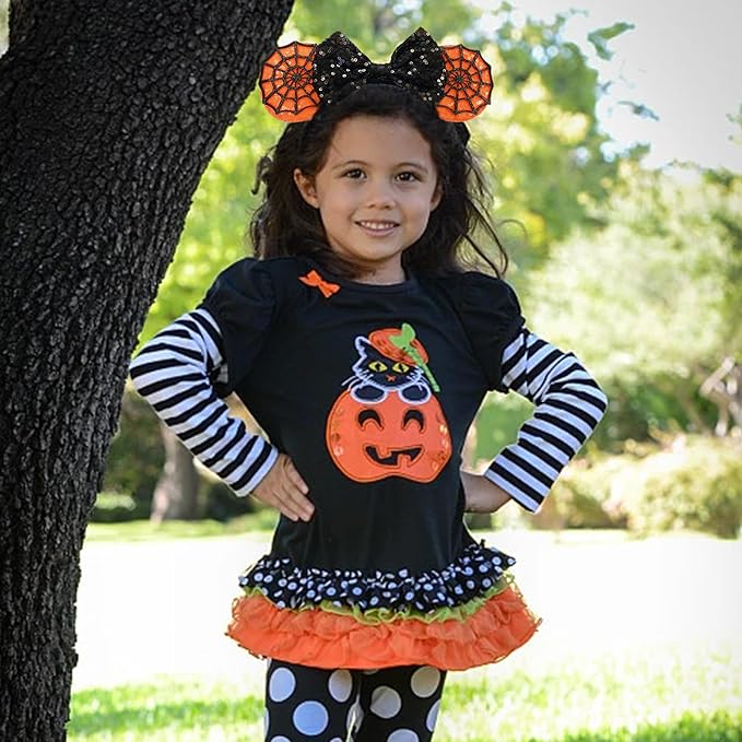 ASAHEL Mouse Ears Headbands Fashion Shiny Bows Mice Ears Birthday Parties Themed Events (spider web, Onesize)