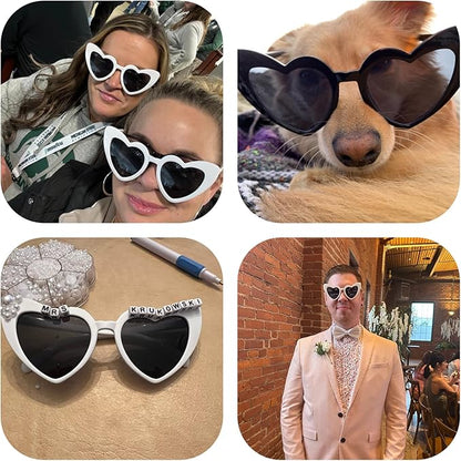 200 Pairs Heart Shaped Sunglasses Bulk Wedding Party Favors for Guests Women Bachelorette Glasses Decorations Gifts