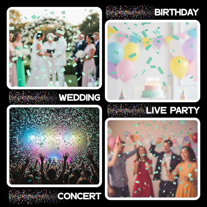 Ultimate Confetti, Mint Green Biodegradable Confetti - Rectangular Flame-Resistant and Slow-Falling Tissue Paper Confetti for Cannon and Launcher use – Best for Celebrations - 1 lb, 16 oz
