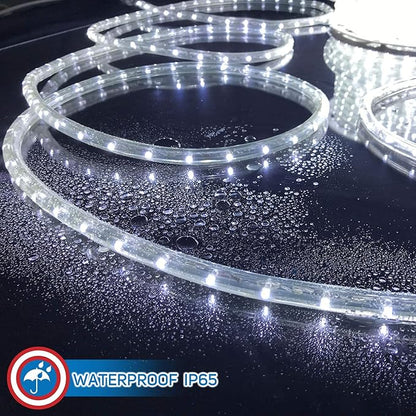 Russell Decor LED Rope Lights Festival Holiday Party Seasonal Christmas Decoration 30ft - 200ft Customized Available (Cool White, 50)