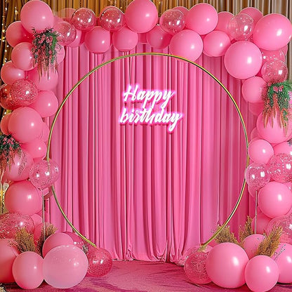 8 x 10ft Hot Pink Backdrop Curtains for Party Wedding Photo Background Curtains Wrinkle Free Drapes for Backdrop Long Curtain for Bridal Shower Valentine's Day Birthday Baby Shower, 2 Panels