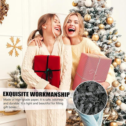ZEBMOON 1 LB Grey Crinkle Cut Paper Shred Filler Great for Gift Wrapping, Basket Filling, Birthday, Wedding, Halloween, Thanksgiving, Christmas Day, New Year Party Decorations Filling Supplies