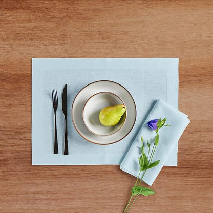 Solino Home Linen Napkins Set of 4-100% Pure Linen Ice Water Dinner Napkins Cloth 20 x 20 Inch - Fete, Handcrafted and Machine Washable - Christmas, Holiday, New Year