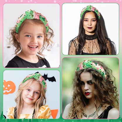 PANTIDE Witch Musical Jeweled Knotted Headband - Witch Musical Fan Gift Glitter Pink Crown Green Boots Rhinestone Crystal Embellished Headband Fashion Accessories Birthday for Women Girl (Crown Boots)