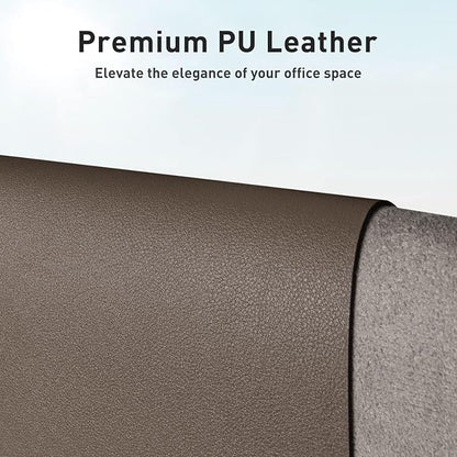 Aothia Leather Desk Pad Protector, Mouse Pad, Office Desk Mat, Non-Slip PU Leather Desk Blotter, Laptop Desk Pad, Waterproof Desk Writing Pad for Office and Home (Coffee, 36" x 17")