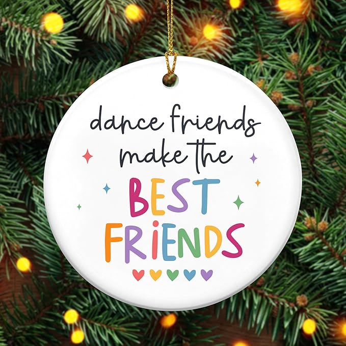 FLAGWIX Christmas Dance Ornament Decorations - Ceramic Christmas Ornaments 2025 for Tree Decorations - Dance Gifts for Teen Girls, Dancer Gifts for Girls Her Women, Gift for Friend Woman Teacher