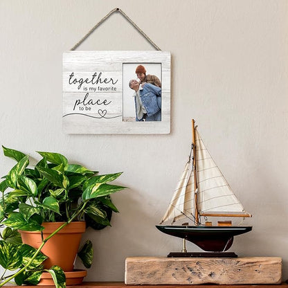 Couple Picture Frames 8x10, Gifts for Couples,Wedding Picture Frame, Wedding Frames for the Couple Wedding Gifts,Engagement Picture Frames, Together is My Favorite Place to be Heart Photo Frame Home Decor