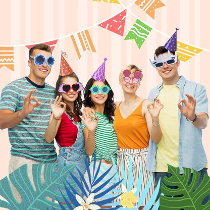 Funny Party Sunglasses - 12 Pack Novelty Glasses, Cool Party Masks, Summer Party Favors, Funny Photo Booth Props, Crazy Sunglasses for Adults & Teens