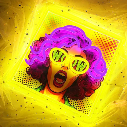 ENUOLI Purple Hair Pretty Girl Neon Sign,UV Print LED Light Sign Dimmable Cool Women Lady Neon Lights for Bedroom,Home Wall Decor LED Signs for Christmas Birthday Party Girls Stylish Gifts
