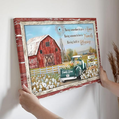 Dem Canvas Personalized Family Canvas, Personalized Signs With Names Canvas, Farm Wall Art Personalized Photo Gifts For Family Street Sign