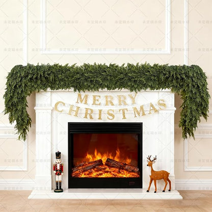 6/9ft Christmas Cedar Garland Artificial Realistic Soft and Thickness Green Faux Fake Full Cedar Pine Garland for Table, Mantle, Wall, Indoor, Outdoor Christmas Decorations (9FT)