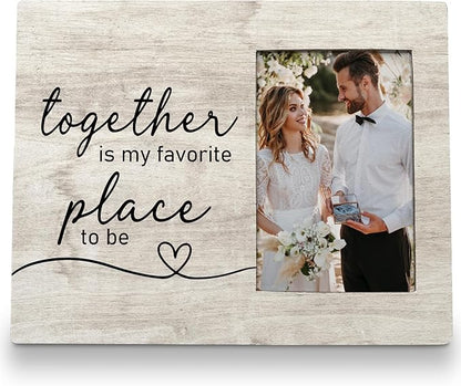 Engagement Picture Frame 8x10, Wedding Picture Frame, Engagement Gifts for Couple, Engaged Gifts for Newly, Wedding Gift for Him Her,Together is My Favorite Place Photo Frame 5x7