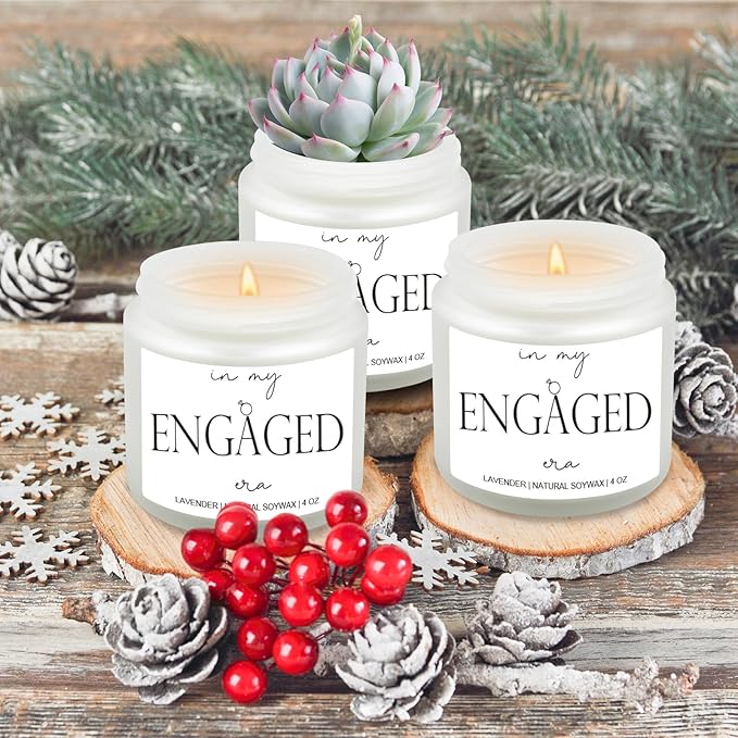 in My Engaged Era Candle - Handmade Lavender Engagement Candle, Wedding Gifts for Couples, Sweet Bride to Be Engagement Gifts for Her