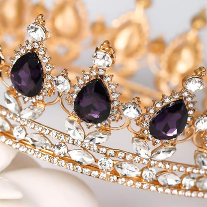 FORSEVEN Queen Crown Rhinestone Wedding Crowns and Tiaras for Women Costume Party Hair Accessories Princess Birthday Crown Crystal Bridal Crown Christmas Decorations Headband