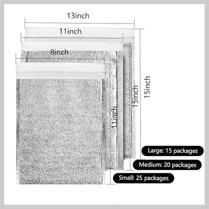 Smilco Reusable Insulation Bags Thermal Box Liners Metalized Liners Lunch Food Box Shopping Bag Insulated Lining Waterproof Insulation Package (25 Pack/ 8 In x 11 In)