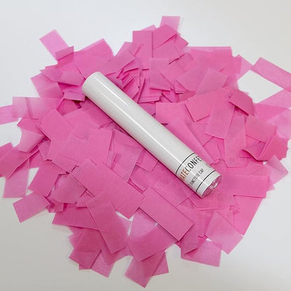 Ultimate Confetti Flick Stick Launcher - Handheld 6" Confetti-Launcher Wand, Flick to Launch Biodegradable Tissue Confetti (PInk, 8 Confeti Launchers Tubes, 2 Handful of Confettis per Wand, 1.5oz)