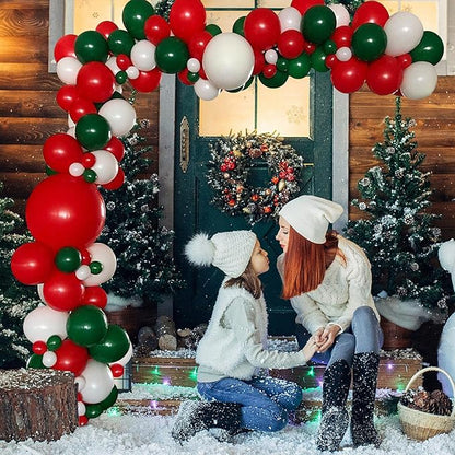 136pcs Red Green White Balloon Garland Arch Kit- 5" 10" 12" 18" Red White Green Balloon for Baby Shower Birthday Christmas Party…