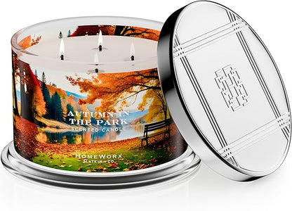 HomeWorx by SLATKIN + CO. Candle- Autumn in The Park, 18 oz. Premium Scented Candle - 30-55 Hours Burn Time