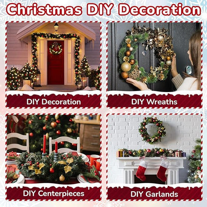 150 ft Green Christmas Garland Decorations Artificial Greenery 3.5" Wide Pine Garland PVC Soft Christmas Decorations for Indoor Outdoor Tree Stair Banister Fireplaces, 3 Pcs, 49 ft Each