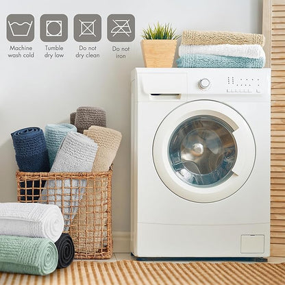 Madison Park Splendor Reversible 100% Cotton Tufted Bathroom Rug-3000 GSM Hotel Quality Luxurious Plush Medium Pile Bath Mat Absorbent, Quick Dry, Shower Room Décor, 24x72, Charcoal